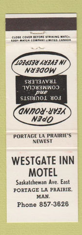 Matchbook Cover - Westgate Inn Motel Portage La Prairie MB