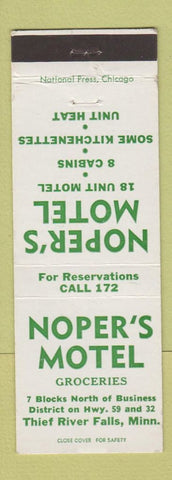 Matchbook Cover - Noper's Motel Grocery Thief River Falls MN
