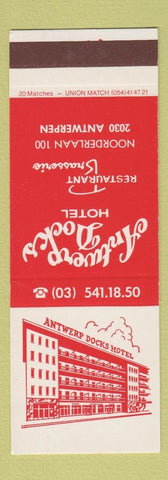 Matchbook Cover - Antwerp Docks Hotel Belgium SAMPLE