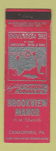 Matchbook Cover - Brookview Manor Canadensis PA WEAR