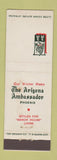 Matchbook Cover - Arizona Ambassador Hotel Phoenix AZ WEAR