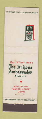 Matchbook Cover - Arizona Ambassador Hotel Phoenix AZ WEAR