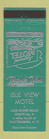 Matchbook Cover - Isle View Motel Plattsburgh NY