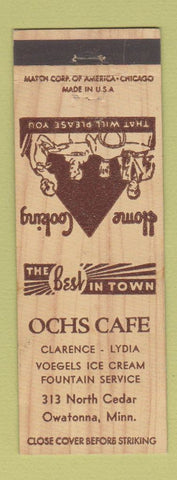 Matchbook Cover - Ochs Cafe Owatonna MN
