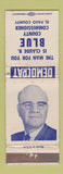 Matchbook Cover Claude Blue Commissioner Election El Paso County Colorado? WEAR