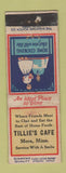 Matchbook Cover - Tillie's Cafe Mora MN DQ WORN