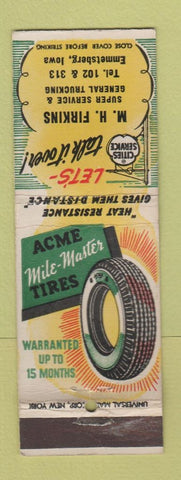 Matchbook Cover - Cities oil gas MH Firkins Emmetsberg IA WORN