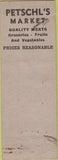 Matchbook Cover - Petschl's Market Seattle WA