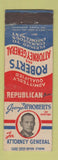 Matchbook Cover - George Roberts Attorney General Election Boston MA WEAR