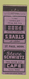 Matchbook Cover - Steve Schwietz Cafe St Paul MN
