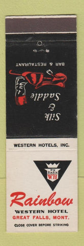 Matchbook Cover - Rainbow Hotel Great Falls MT Silk and Saddle