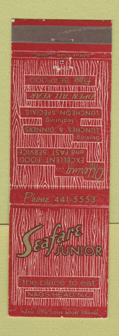 Matchbook Cover - Seafare Junior Restaurant Nags Head NC