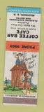 Matchbook Cover - Coffee Bar Cafe Madison SD hillbilly WEAR