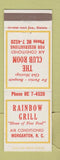 Matchbook Cover - Rainbow Grill Morganton NC