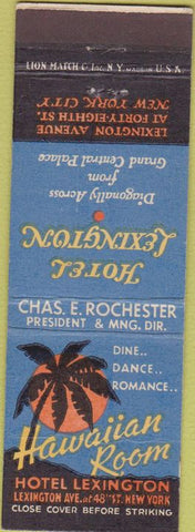 Matchbook Cover - Hawaiian Room New York City CREASE