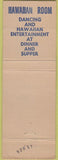 Matchbook Cover - Hawaiian Room New York City CREASE
