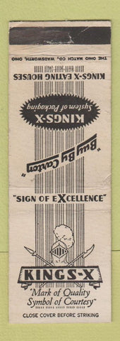 Matchbook Cover - Kings X Restaurants WEAR