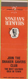 Matchbook Cover - Shaker Savers Club banking