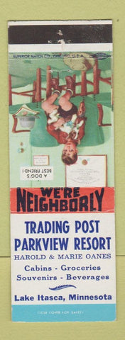 Matchbook Cover - Trading Post Parkview Resort Lake Itasca MN