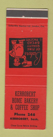 Matchbook Cover - Kerrobert Home Bakery Coffee Shop SK
