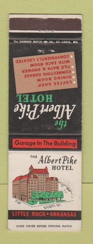 Matchbook Cover - Albert Pike Hotel Little Rock AR