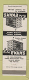 Matchbook Cover - Hotel Evans Vandalia IL