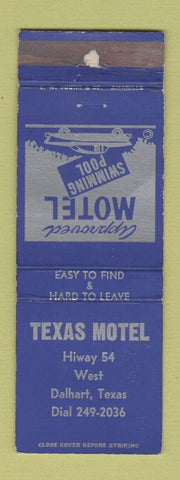 Matchbook Cover - Texas Motel Dalhart TX WORN