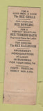 Matchbook Cover - Rex Grille Lowell MA bowling WORN