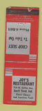 Matchbook Cover - Joy's Rsetaurant South Bend IN Chinese WORN