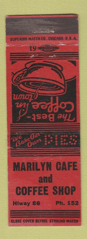 Matchbook Cover - Marilyn Cafe Coffee Shop