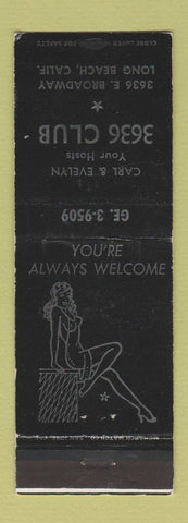 Matchbook Cover - 3636 Club Long Beach CA girlie WEAR