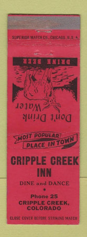 Matchbook Cover - Cripple Creek Inn Colorado