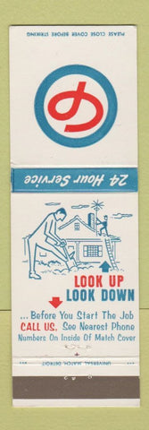 Matchbook Cover - Bay City Midland Tawas Standish MI Call Before Digging