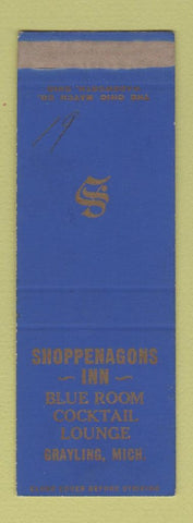 Matchbook Cover - Shoppenagons Inn Grayling MI SAMPLE