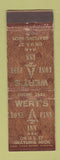 Matchbook Cover - Wert's Lone Pine Inn Grayling MI