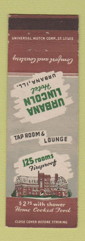 Matchbook Cover - Urbana Lincoln Hotel Urbana IL