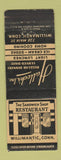 Matchbook Cover - Hallocks Restaurant Willimantic CT