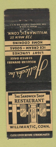 Matchbook Cover - Hallocks Restaurant Willimantic CT
