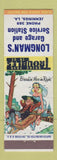 Matchbook Cover - Longman's Garage Service oil gas Jennings LA hillbilly