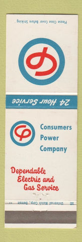 Matchbook Cover - Consumers Power Bay City Midland Standish MI