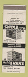 Matchbook Cover - Hotel Evans Vandalia IL