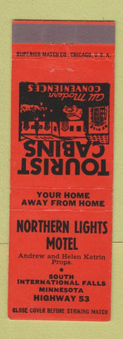 Matchbook Cover - Northern Lights Motel International Falls MN