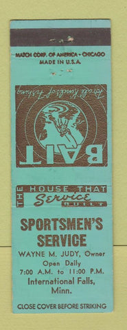 Matchbook Cover - Sportsmen's Service International Falls MN