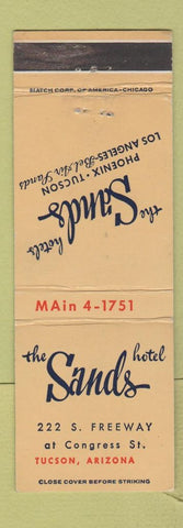 Matchbook Cover - Sands Hotels Tucson Phoenix AZ Los Angeles CA WEAR