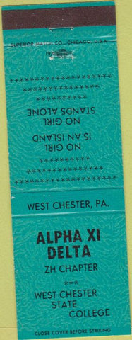 Matchbook Cover - Alpha XI Delta West Chester State College PA green