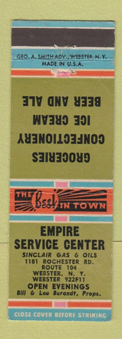 Matchbook Cover - Empire Sinclair oil gas Webster NY