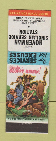 Matchbook Cover - Hoverman Sinclair oil gas Van Wert OH hillbilly