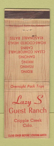 Matchbook Cover - Lazy S Guest Ranch Cripple Creek Colorado