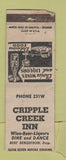 Matchbook Cover - Cripple Creek Inn Colorado WORN