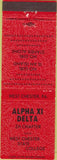 Matchbook Cover - Alpha XI Delta West Chester State College PA red